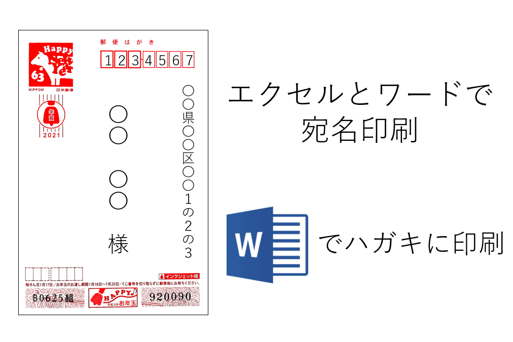 年賀状ソフトはもういらない ワードで印刷 エクセルとワードで年賀状の宛名印刷 簡単 初心者 Bookdog Blog